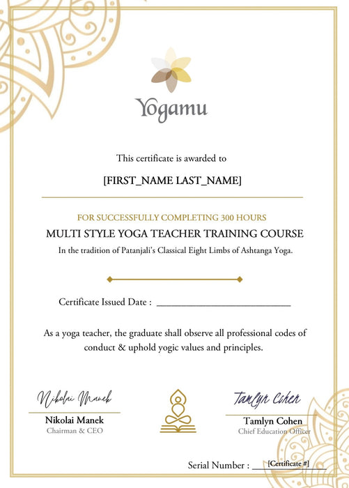 300 HR Yoga Teacher Training  (Yoga Alliance)